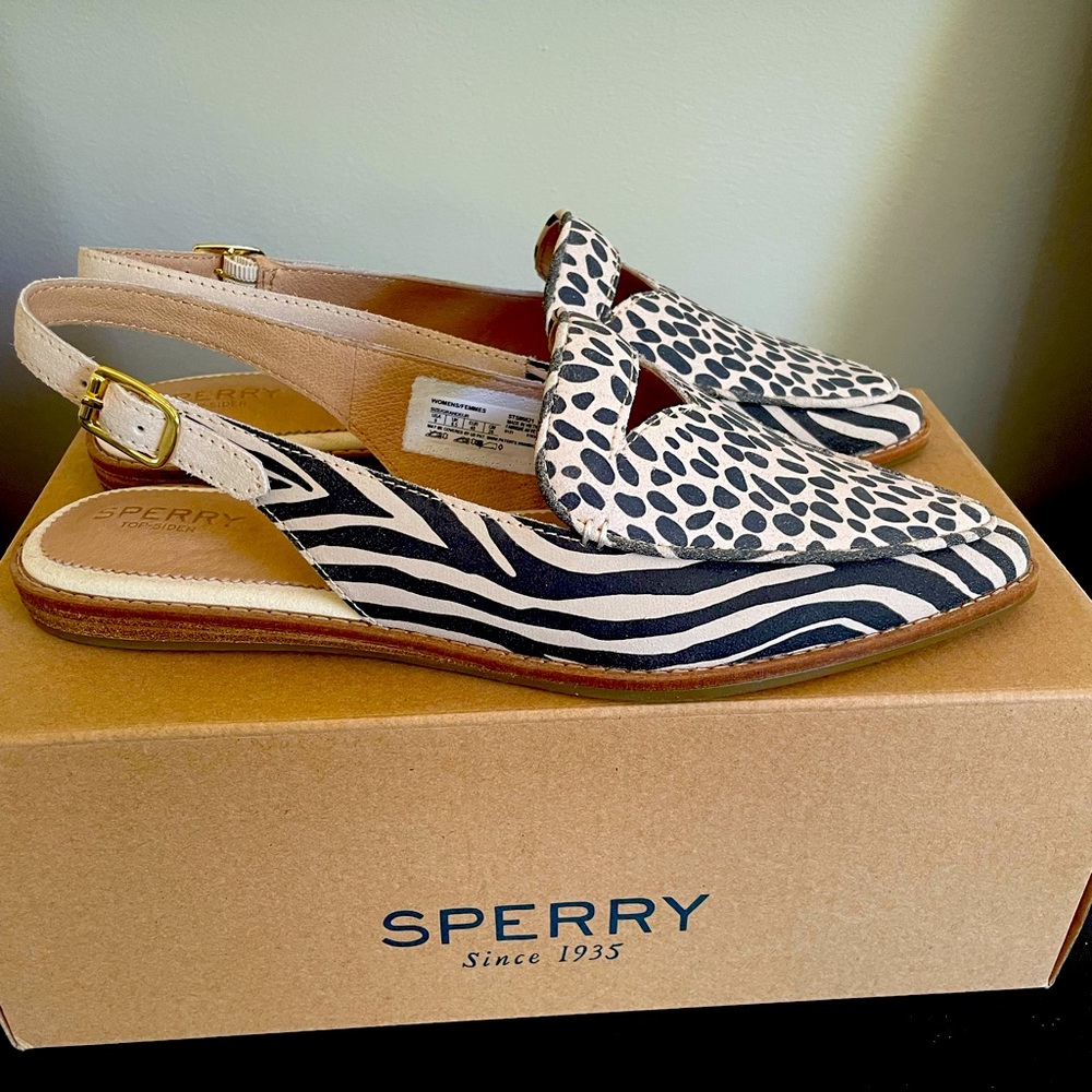 Sperry Top Sider Saybrook sling back in animal print
